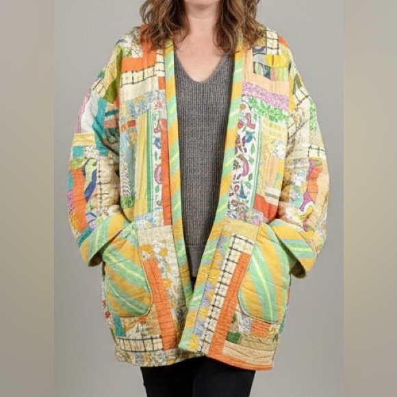 Handmade Jackets & Blazers - HANDMADE One-of-a-Kind Artisanal Open Front Quilt Coat - Size Large